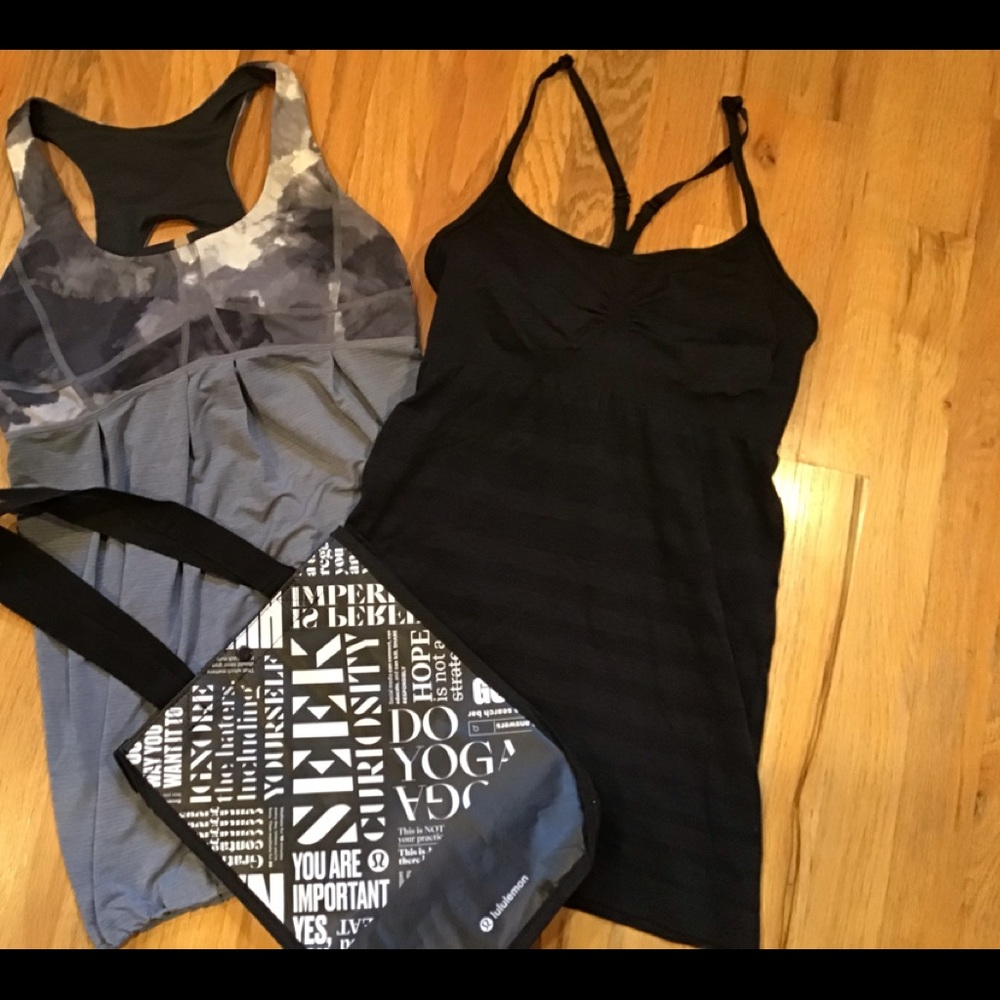 2 lululemon tank tops size 6 & 8 + bonus bag